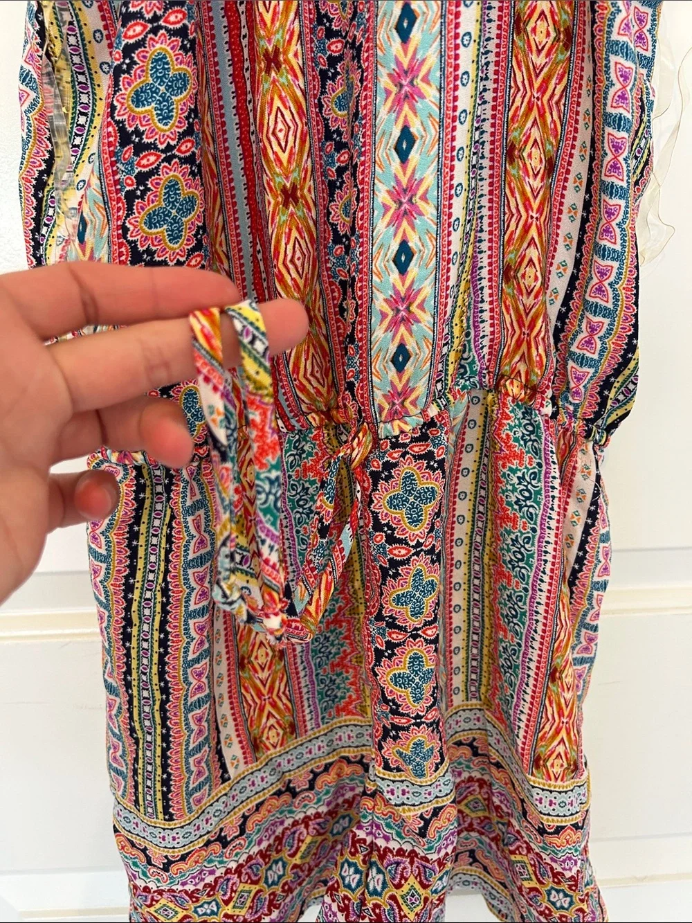 Vibrant Multicolor Halter Romper with Boho Print